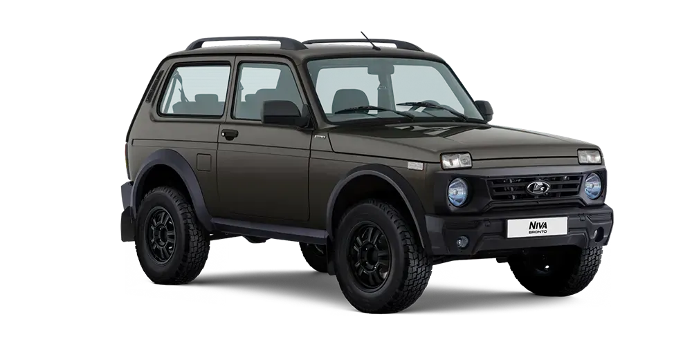 LADA Niva Bronto темно-бронзовый вид 3/4 спереди на&nbsp;белом фоне&nbsp;— студийный рендер