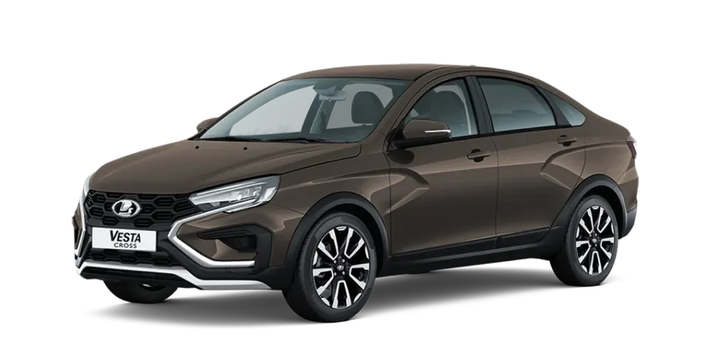 LADA Vesta Cross бронзовый «Кориандр» — приподнятый лифтбек вид 3/4 спереди